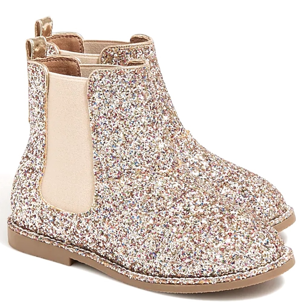 J Crew Gold Glitter Boots